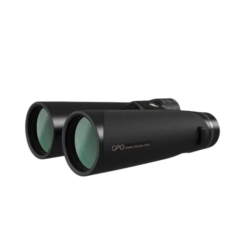"GPO Passion HD Binoculars Front View — Premium Low-Light Hunting Binoculars with GPObright Coatings"