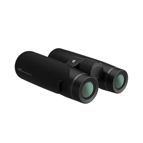 "GPO Passion HD Binoculars Side View — 91% Light Transmission Schmidt-Pechan Hunting Binos"